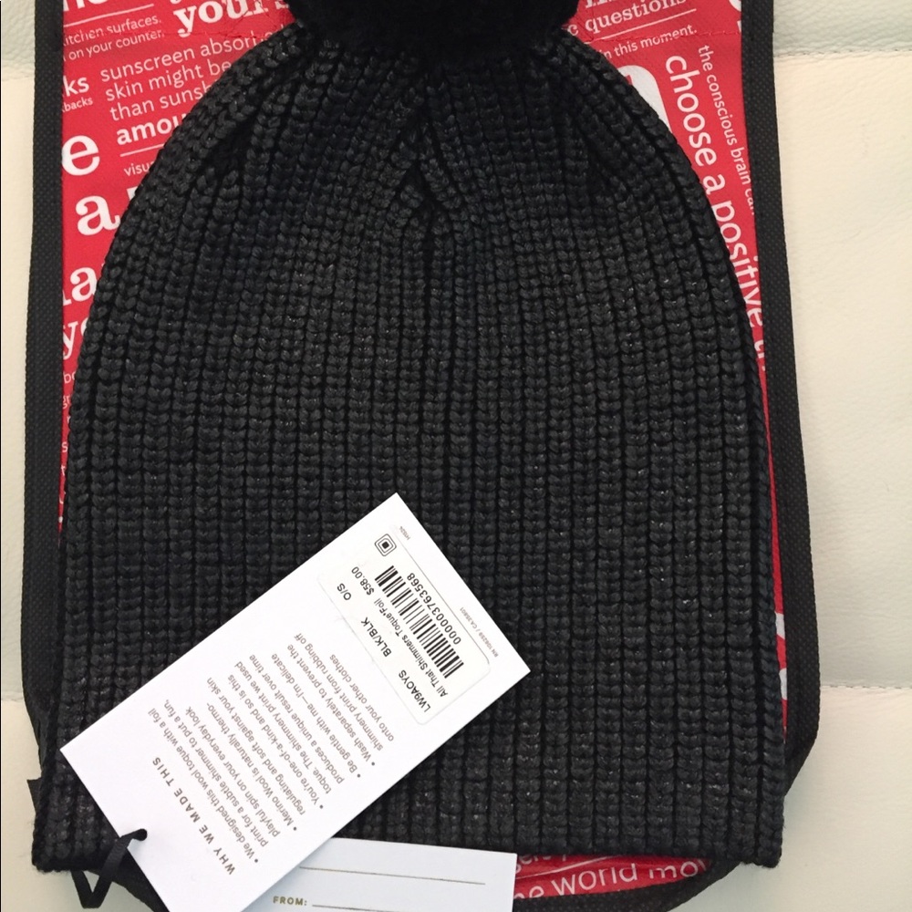 NWT BLACK LULULEMON ALL THAT SHIMMERS TOQUE FOIL - Picture 2 of 7